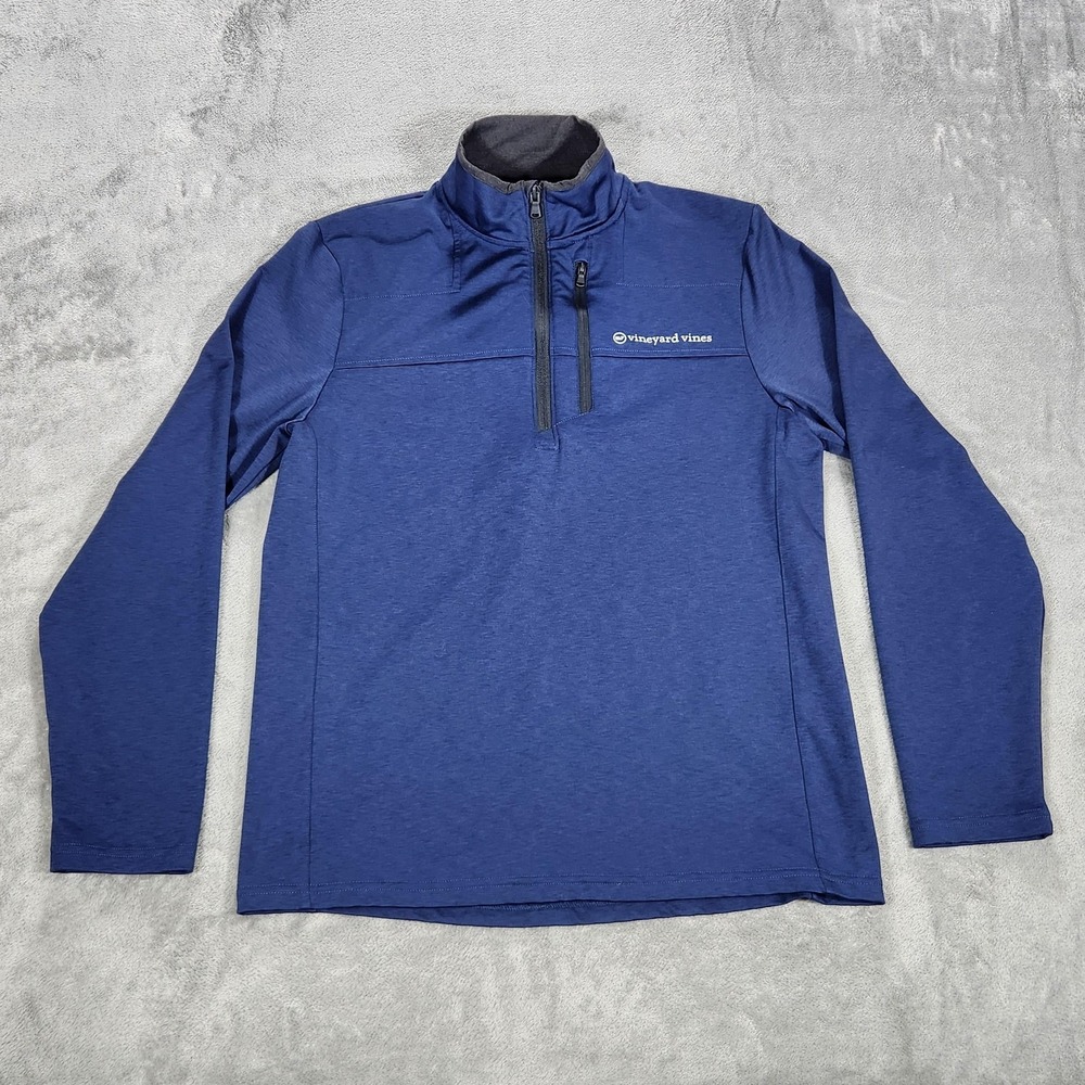 Vineyard Vines Pullover Mens Small Blue OTG On-The-Go Shep Shirt 1/4 Zip